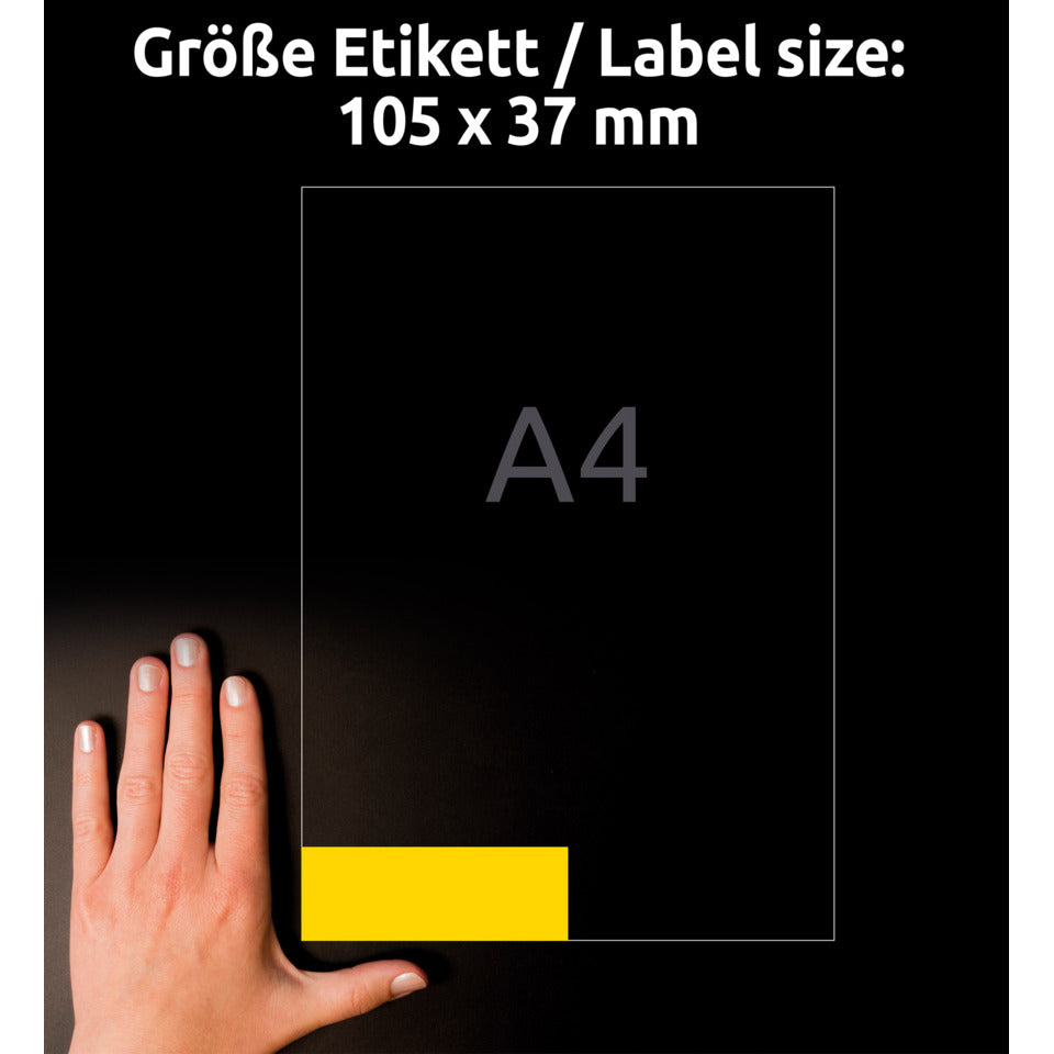 Etiketten farbig, 105x37mm, 1600 Stück, gelb AVERY ZWECKFORM 3455 ZWECKFORM 3455 1600ST