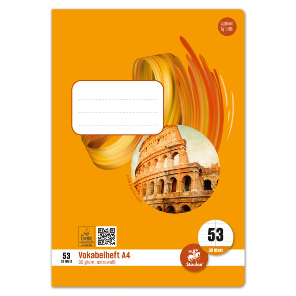 Vokabelheft 1 Mittelstrang, A4, 80g/m², 32 Blatt, Lin.53 STAUFEN STYLE 040432053 STAUFEN STYLE 040432053 1Mittelstr.80g