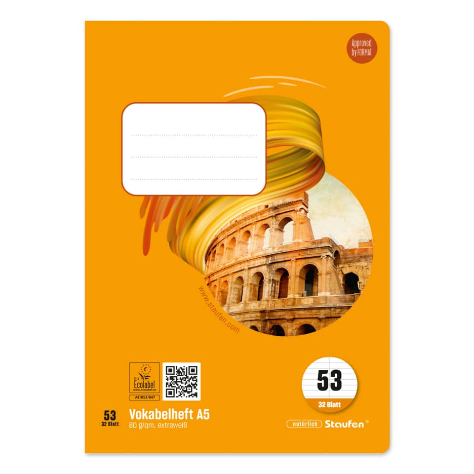 Vokabelheft, A5, 80g/m², 32 Blatt, Lin53, liniert, orange STAUFEN STYLE 040532053 STAUFEN STYLE 040532053 80g