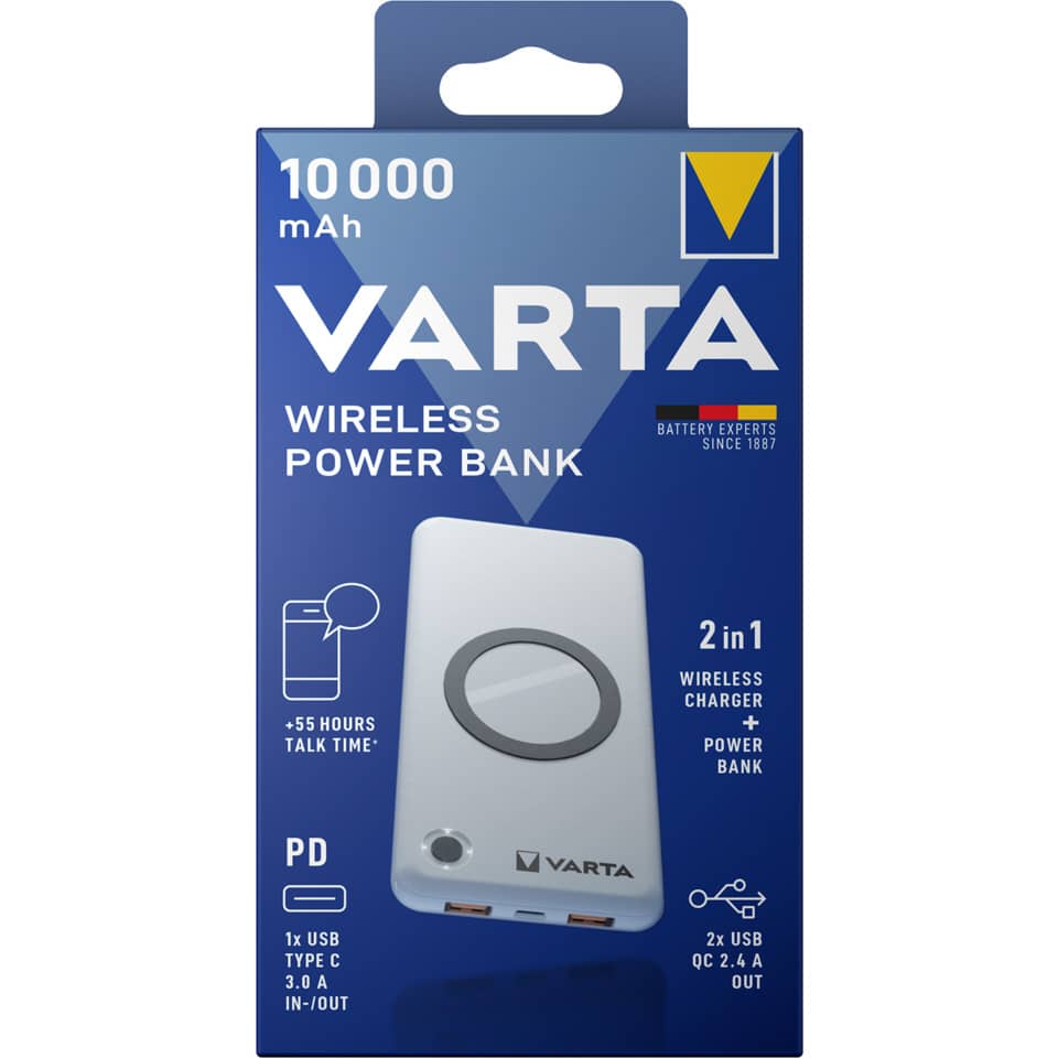 Ladestation Powerbank 10.000mAh weiß VARTA 57913 101 111 VARTA 57913 101 111 Induktion Wireless