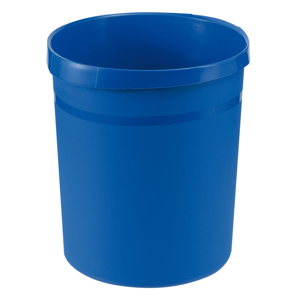 Papierkorb GRIP, 18 Liter, mit 2 Griffmulden, extra stabil, rund, blau HAN 18190-14D