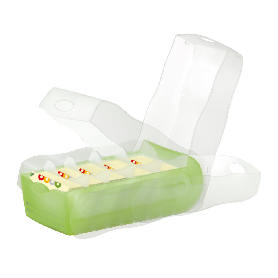 Karteibox CROCO DIN A8 quer, Lernkartei mit 100 Karten, transluzent-grün HAN 998-603D HAN 998-603 für 500 Karten
