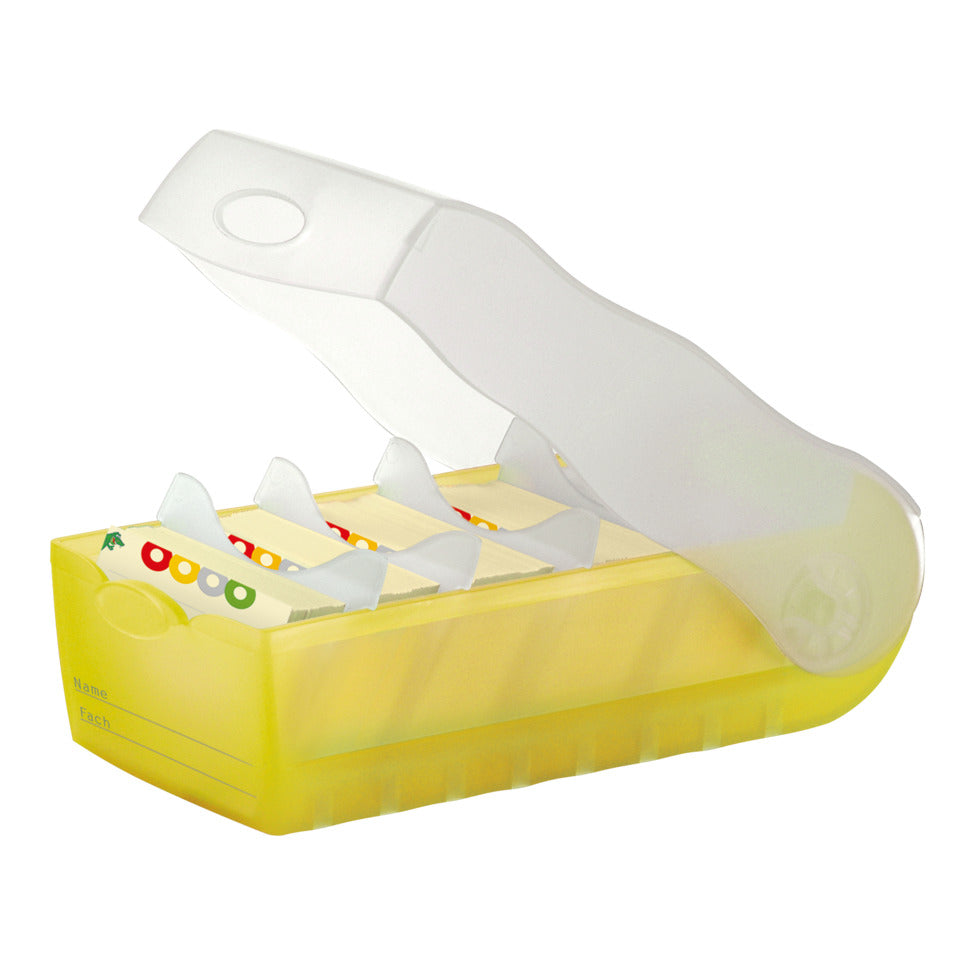 Karteibox CROCO DIN A8 quer, Lernkartei mit 100 Karten, transluzent-gelb HAN 998-653D HAN 998-653 für 500 Karten