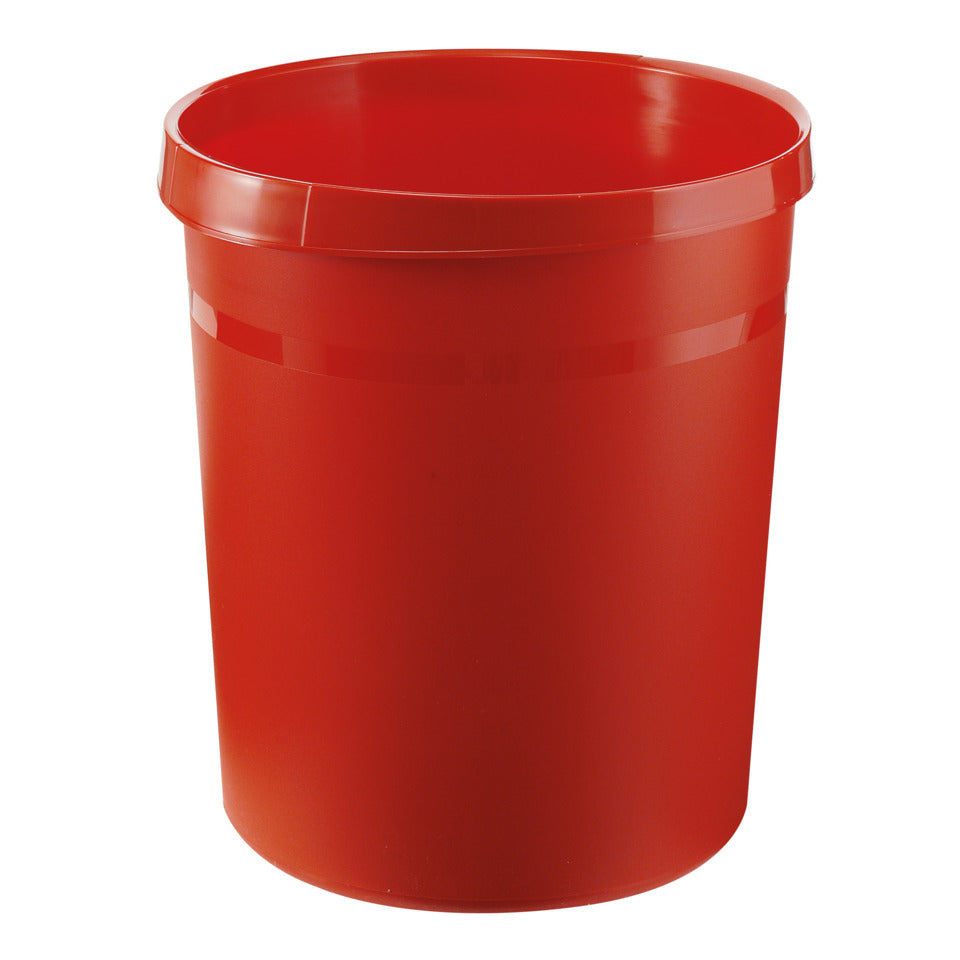 Papierkorb GRIP, 18 Liter, mit 2 Griffmulden, extra stabil, rund, rot HAN 18190-17D