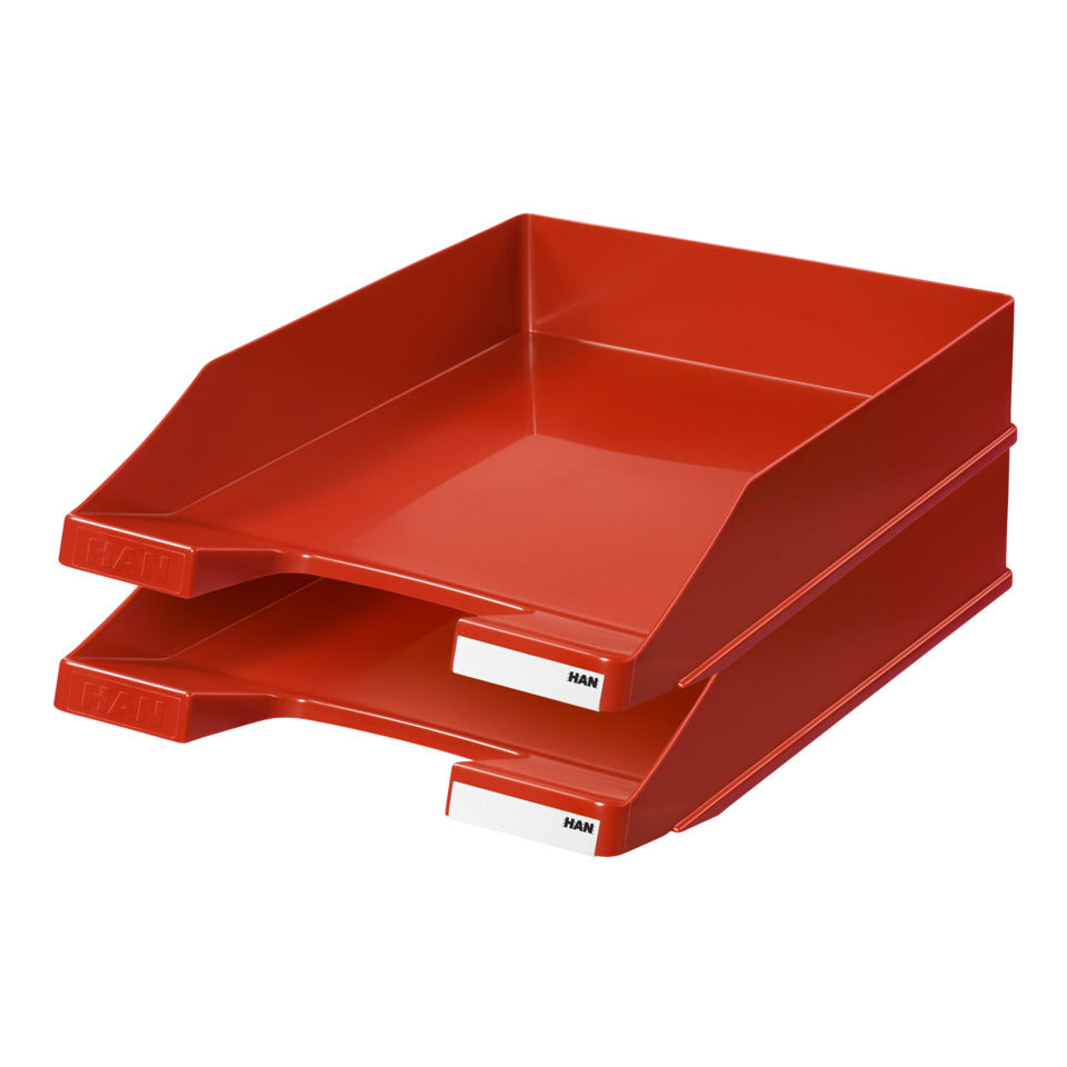 Briefablage KLASSIK, DIN A4/C4, stapelbar, stabil, modern, rot HAN 1027-X-17D