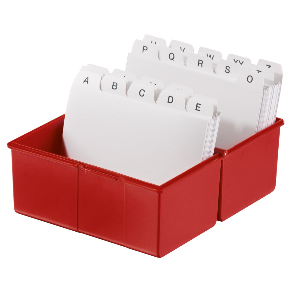 Karteibox DIN A8 quer, mit A-Z Register und 100 Karten, rot HAN 978-17D HAN 978-17 Kt+Reg,