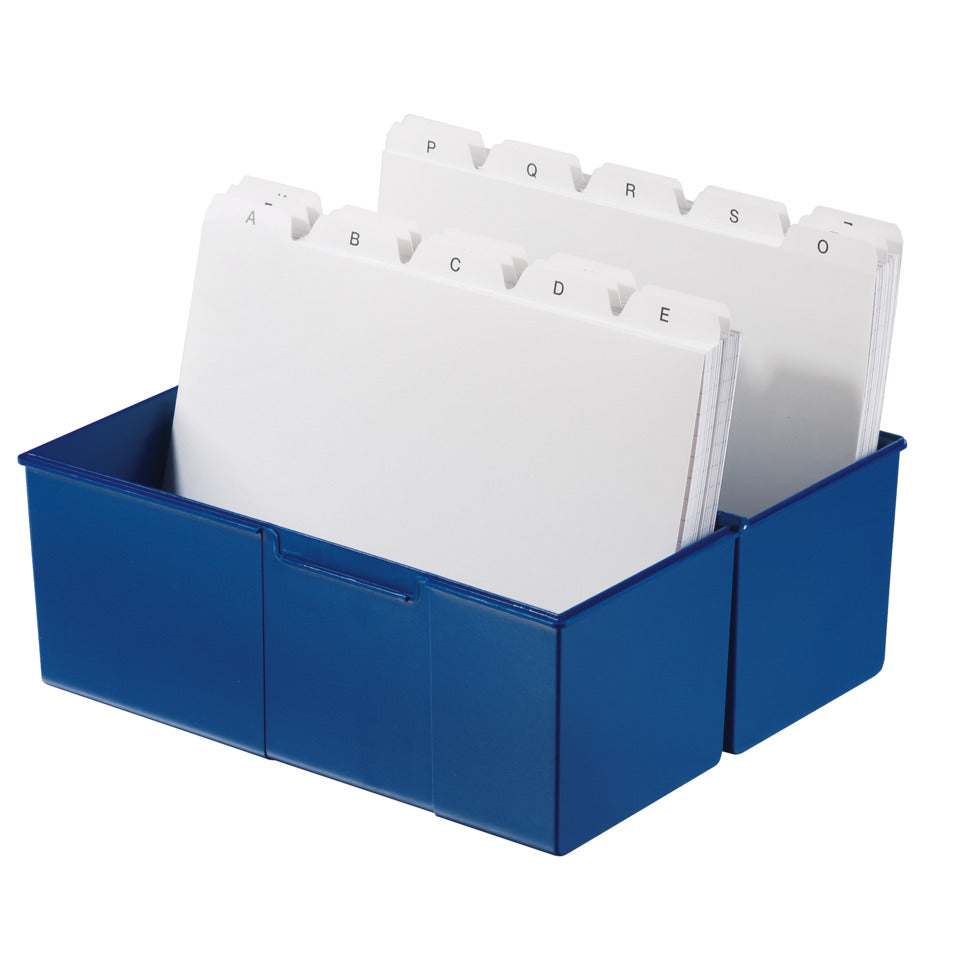Karteibox DIN A5 quer, max 500 Karten m. Stahlscharnier, blau HAN 975-14D HAN 975-14 300 22,8x10,2x17,1