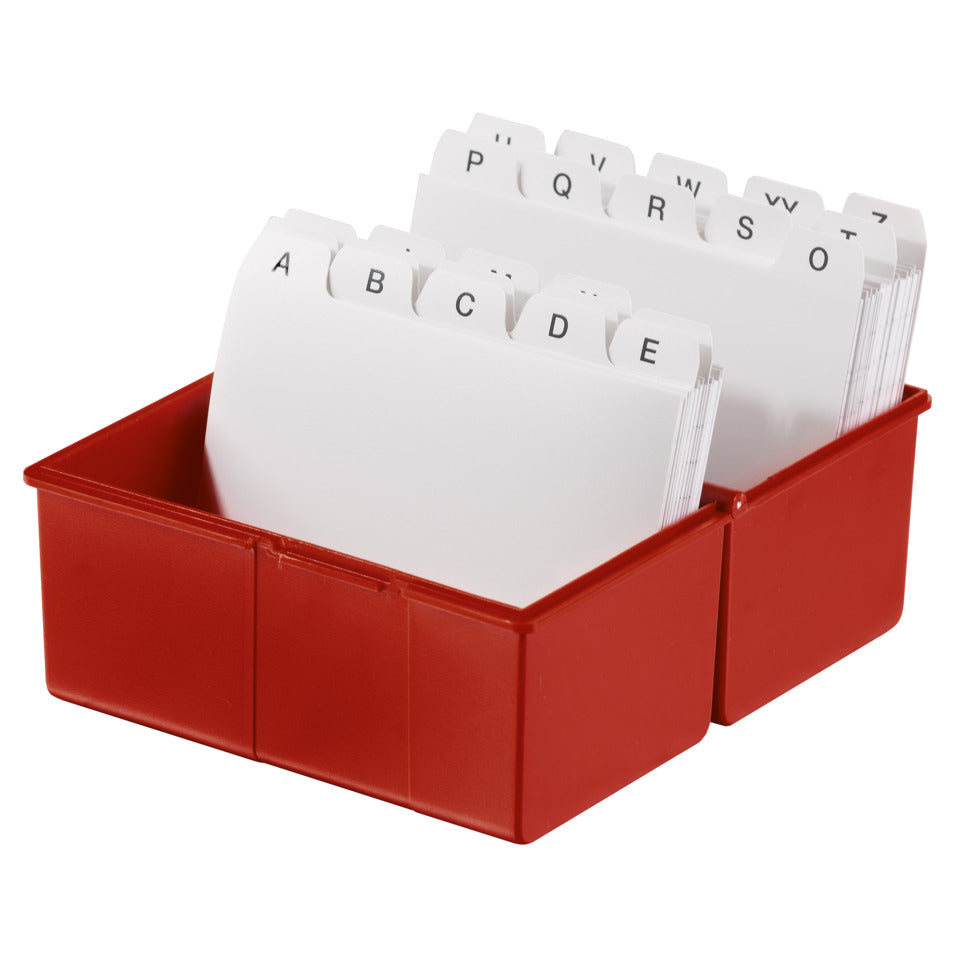 Karteibox DIN A6 quer, max 400 Karten m. Stahlscharnier, rot HAN 976-17D HAN 976-17 300 16,5x9,5x14,3