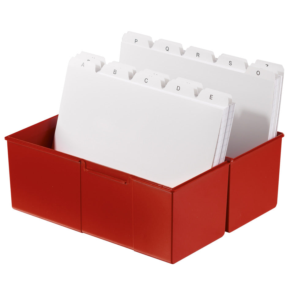 Karteibox DIN A5 quer, max 500 Karten m. Stahlscharnier, rot HAN 975-17D HAN 975-17 300 22,8x10,2x17,1