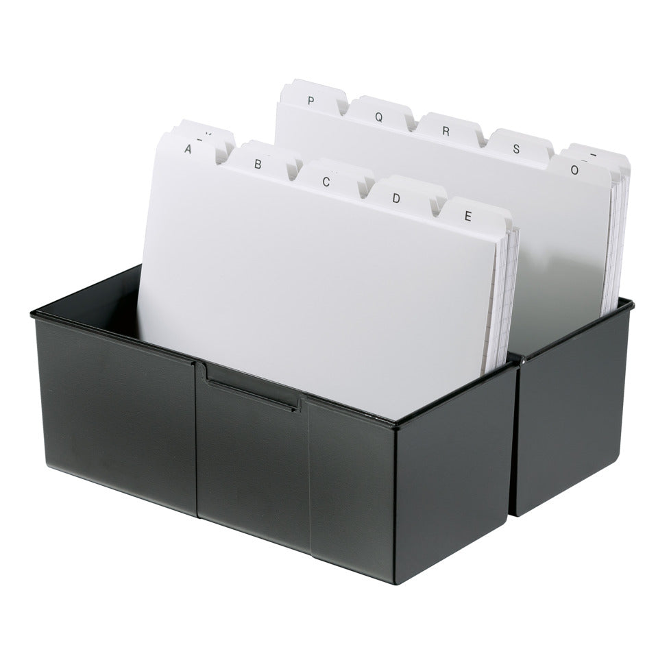 Karteibox DIN A5 quer, max 500 Karten m. Stahlscharnier, schwarz HAN 975-13D HAN 975-13 300 22,8x10,2x17,1