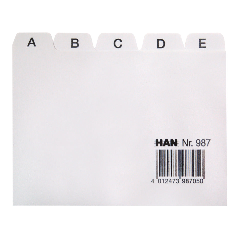 Leitregister A-Z, DIN A7 quer, 25-teilig für Karteiboxen, -kästen und -tröge, grau HAN 987D HAN 987 25tlg