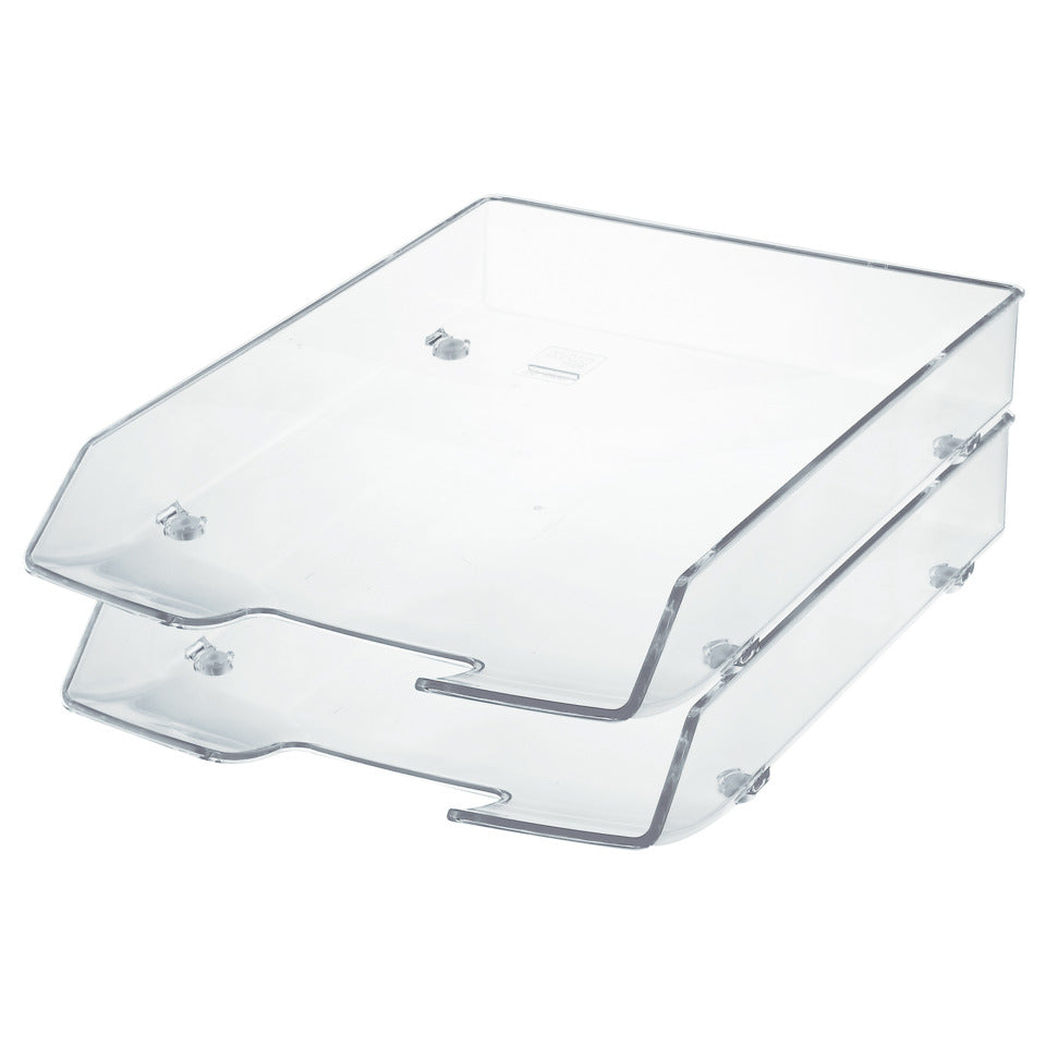 Briefablage WAVE EXCLUSIV, DIN A4/C4, stapelbar, stabil, transparent-glasklar HAN 1028-23D