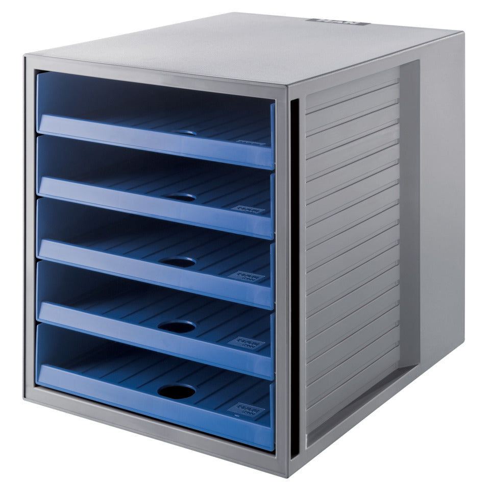 Schubladenbox SCHRANK-SET KARMA 5 offenen Schubladen grau/öko-blau HAN 14018-16D HAN 14018-16 Karma