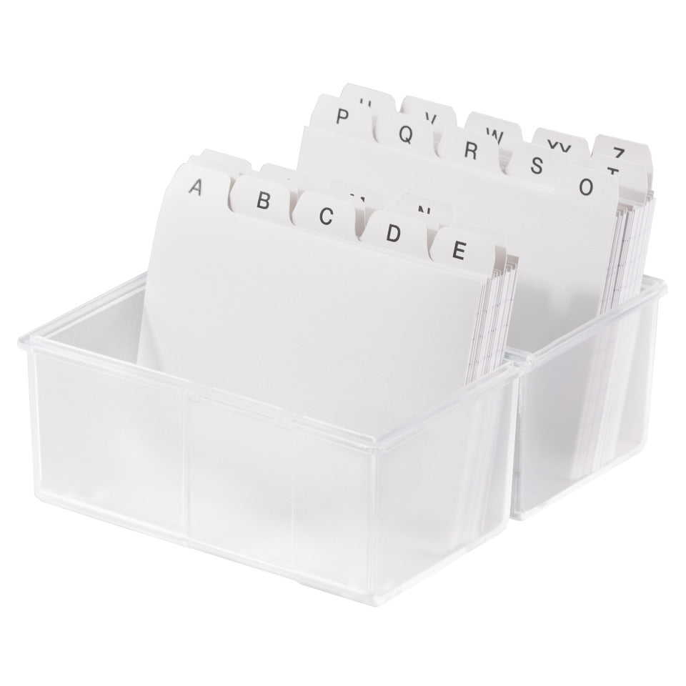 Karteibox DIN A6 quer, max 400 Karten m. Stahlscharnier, transluzent-klar HAN 976-63D HAN 976-63 f. 300K