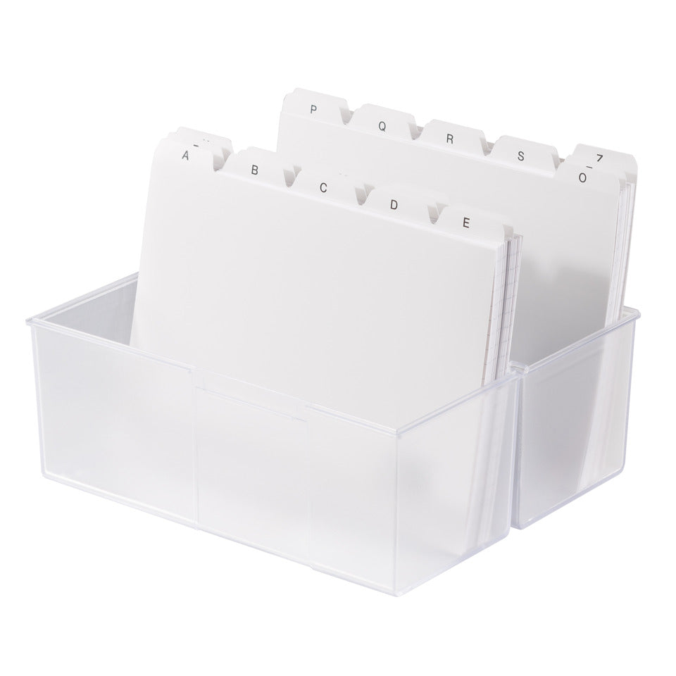 Karteibox DIN A5 quer, max 500 Karten m. Stahlscharnier, transluzent-klar HAN 975-63D HAN 975-63 f.450Kart.