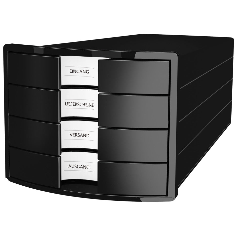 Schubladenbox IMPULS, DIN A4/C4, 4 geschlossene Schubladen, schwarz HAN 1012-13D HAN 1012-13 geschlossen