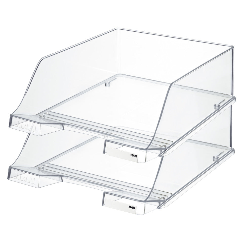 Briefablage KLASSIK XXL, DIN A4/C4, extra hoch, stapelbar, transparent-glasklar HAN 1047-23D