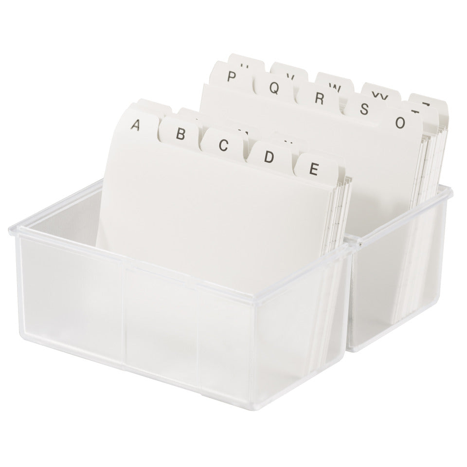 Karteibox DIN A8 quer, mit A-Z Register und 100 Karten, transluzent-klar HAN 979-63D