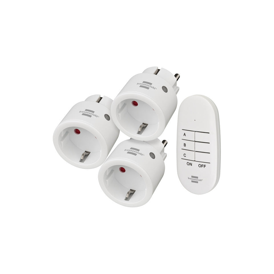 Comfort-Line Funkschalt-Set Mini 3+1, 3er Funksteckdosen Set weiß BRENNENSTUHL 1507070