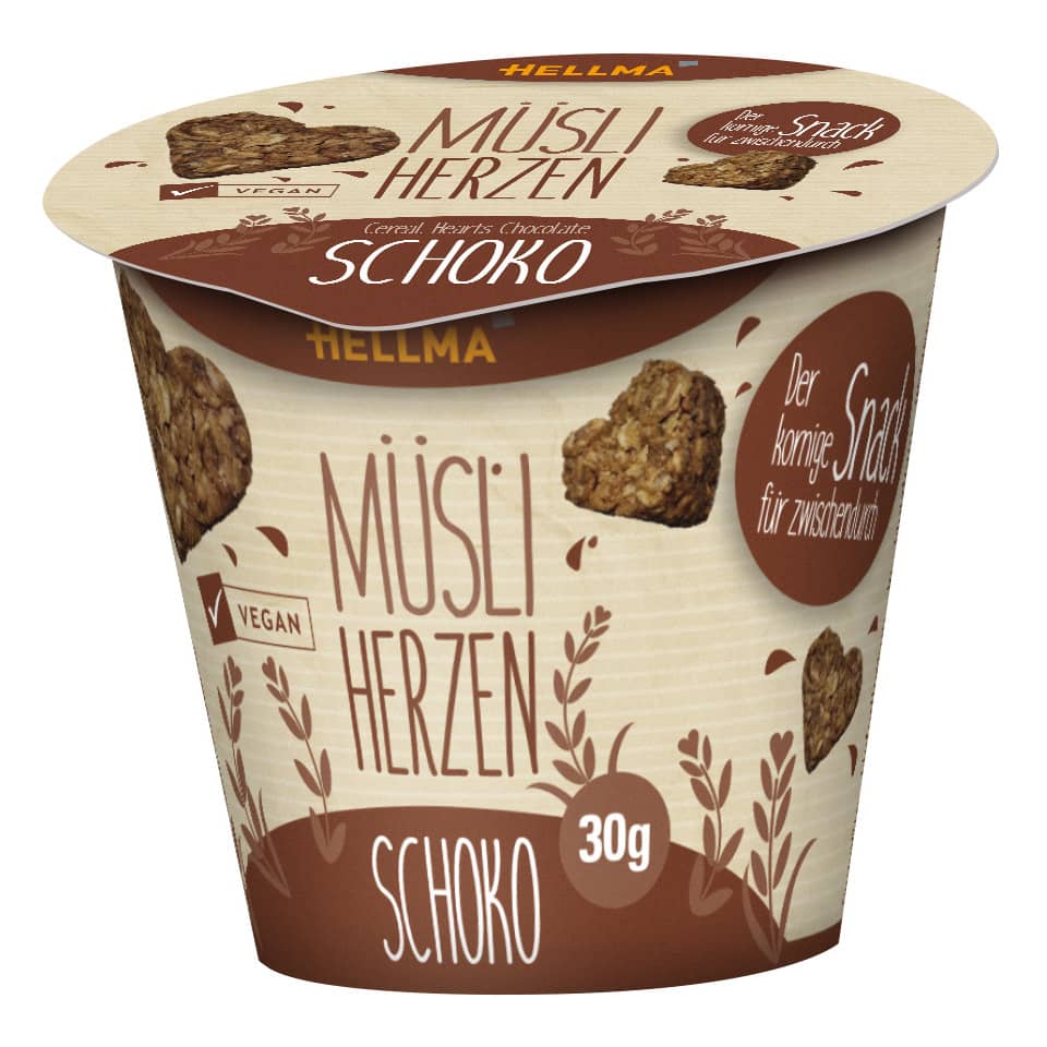 Kekse Müsliherzen Schoko 30x30g HELLMA 70103311