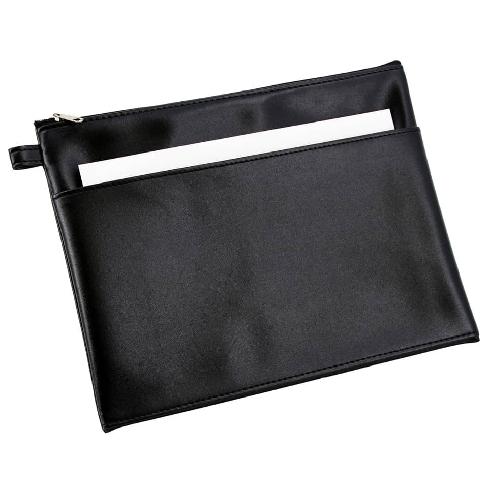 Utensilientasche mit Vortasche, 25x19cm, Lederimitat, schwarz ALASSIO 42230 ALASSIO 42230 mit Vortasche Lederimitat