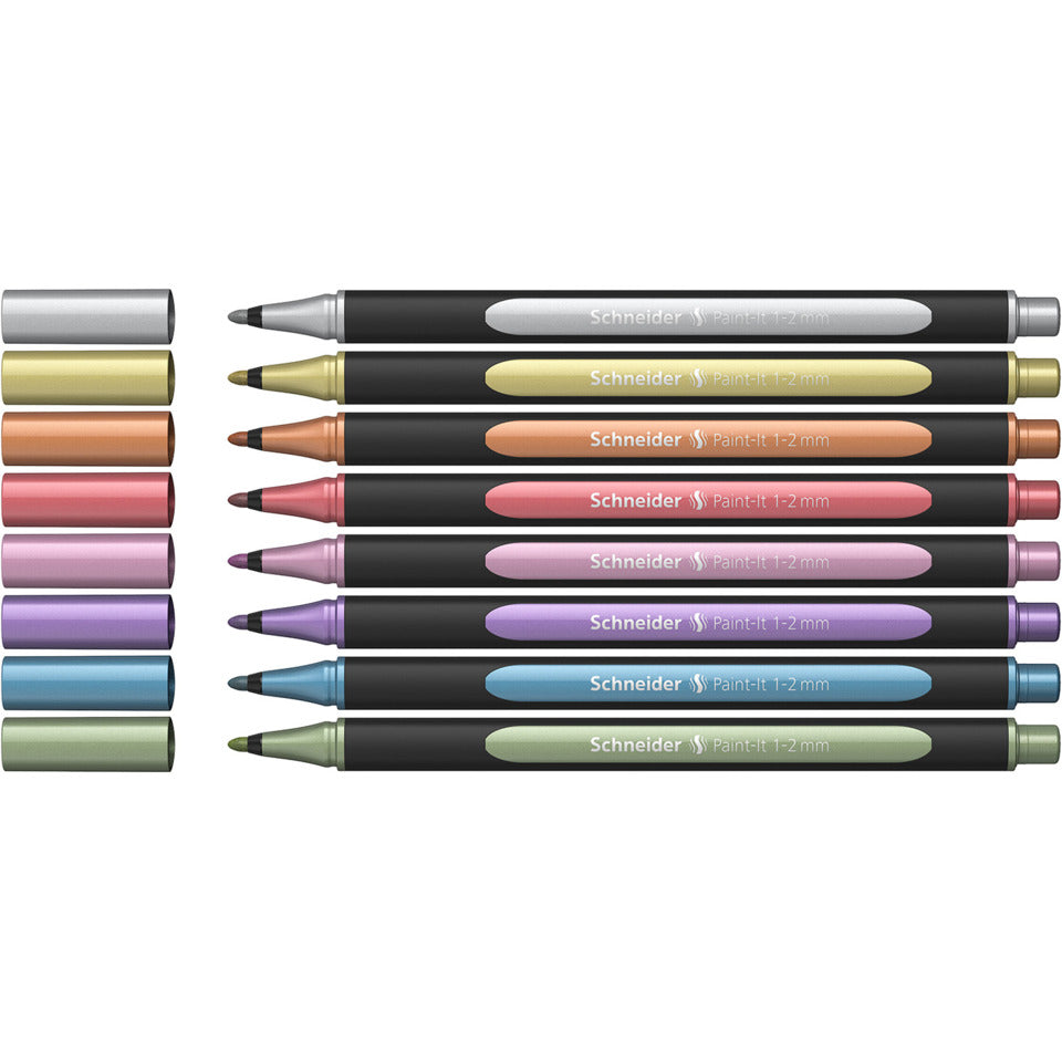Metallicliner Paint-It 020, 1-2 mm, sortiert, 8er Karton-Etui SCHNEIDER ML02011502