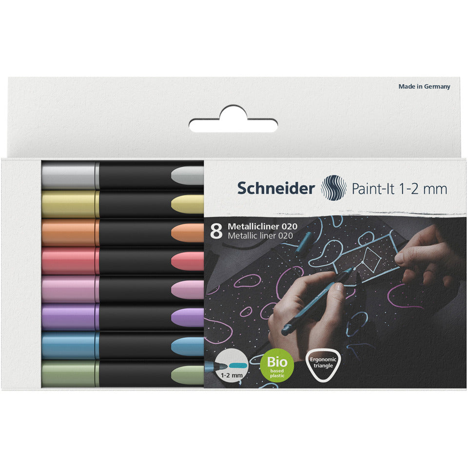 Metallicliner Paint-It 020, 1-2 mm, sortiert, 8er Karton-Etui SCHNEIDER ML02011502