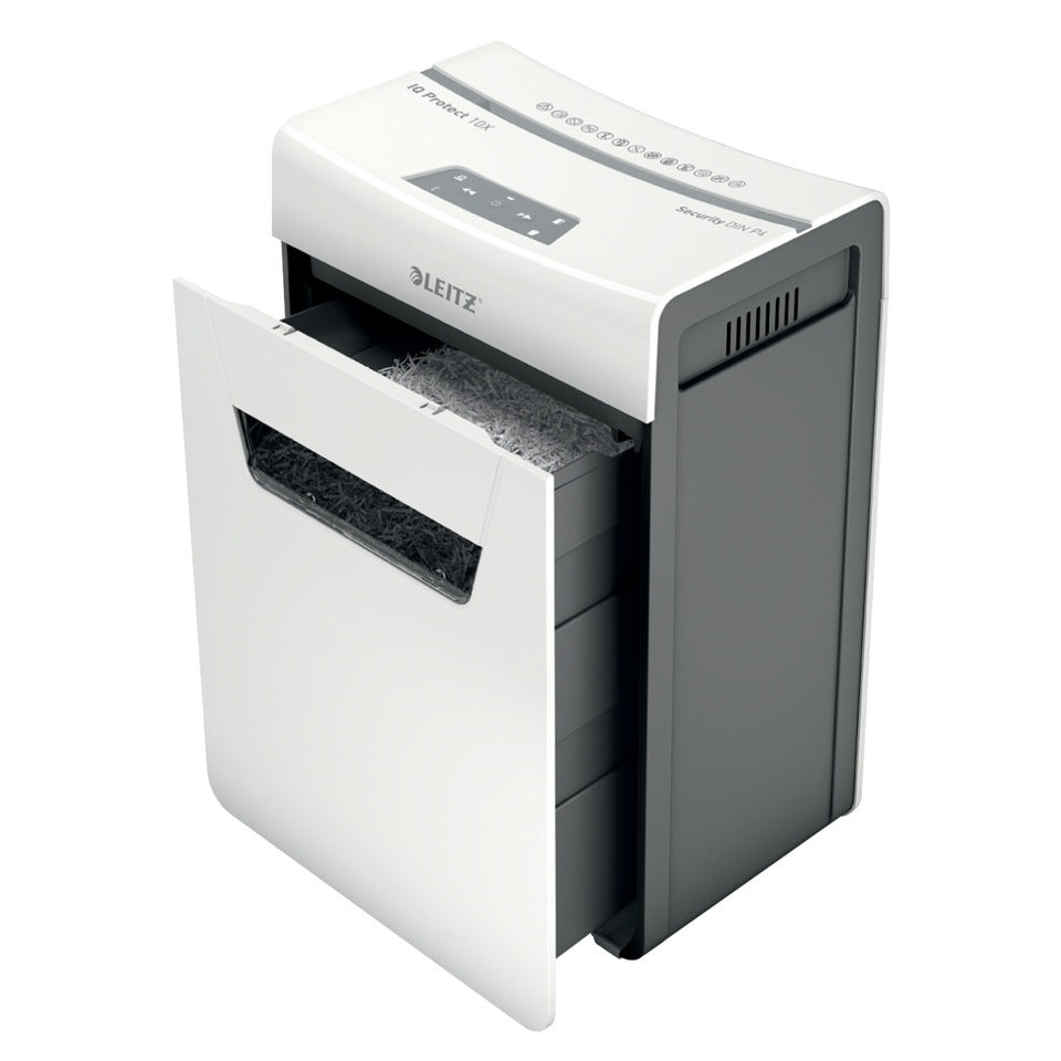 Aktenvernichter IQ Protect Premium 10X, Partikelschnitt 4x40mm, P4, 10 Blatt, weiß LEITZ 8092-00-00 LEITZ 8092-00-00 10X P4 Partikel