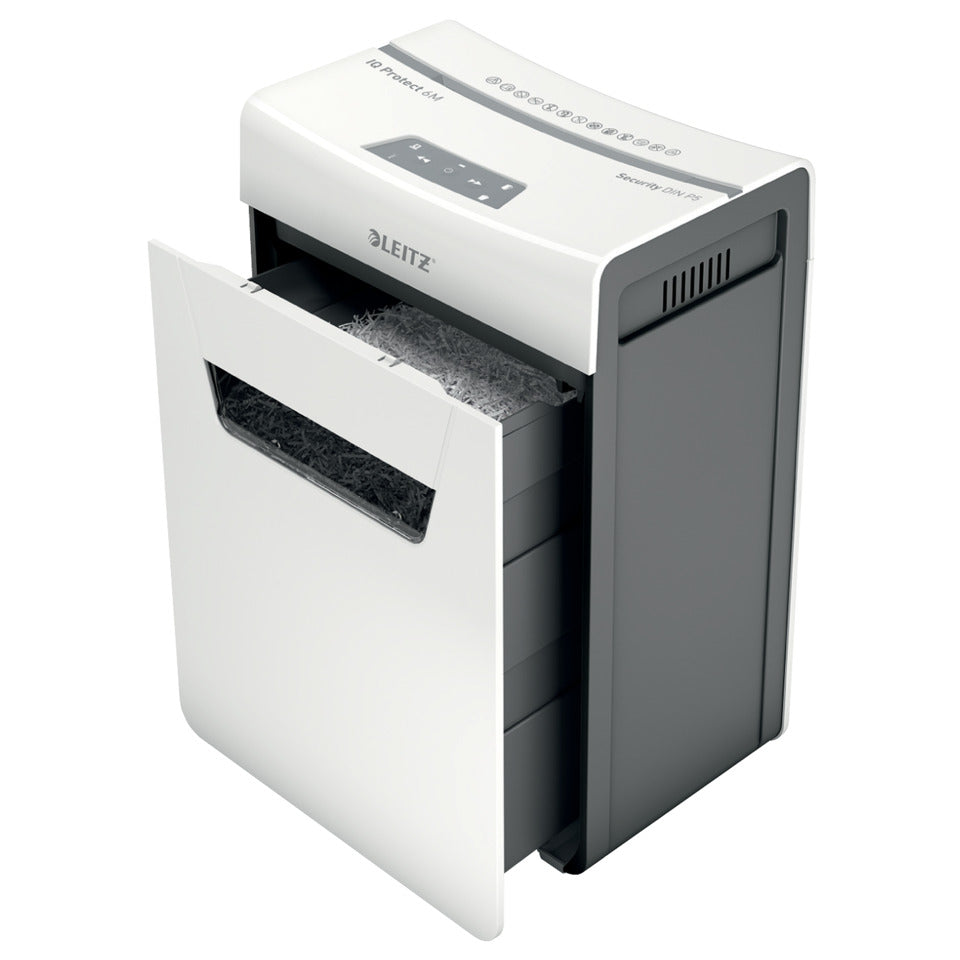 Aktenvernichter IQ Protect Premium 6M P5, Mikro-Partikelschnitt, 6 Blatt, weiß LEITZ 8095-00-00 LEITZ 8095-00-00 6M P5 Mikro