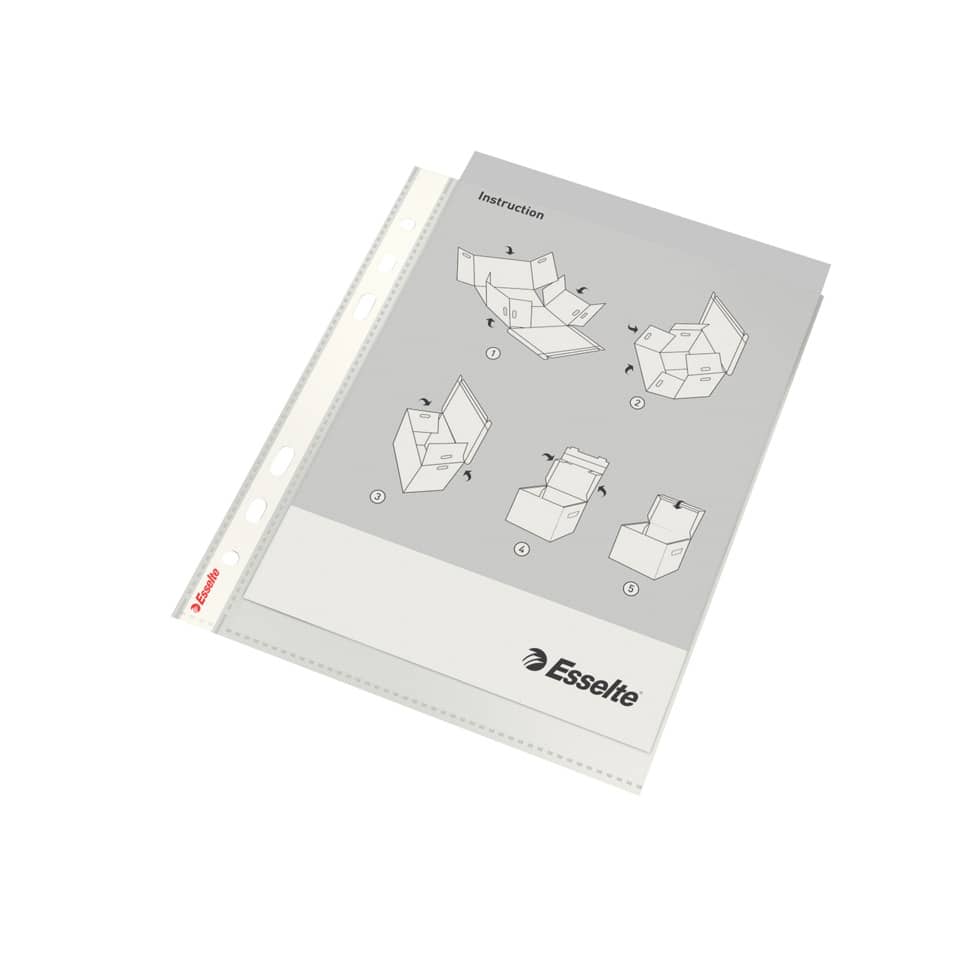 Prospekthülle Standard, A4, PP, dokumentenecht, 100 Stück, glasklar ESSELTE 56066 ESSELTE 56066 0,055mm