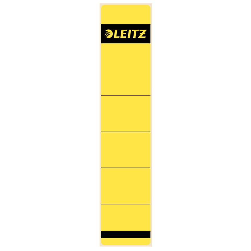 Ordnerrückenschild selbstklebend, 39 x 191 mm, schmal/kurz, 10 Stück, gelb LEITZ 1643-00-15 LEITZ 16430015 skl PG 10ST