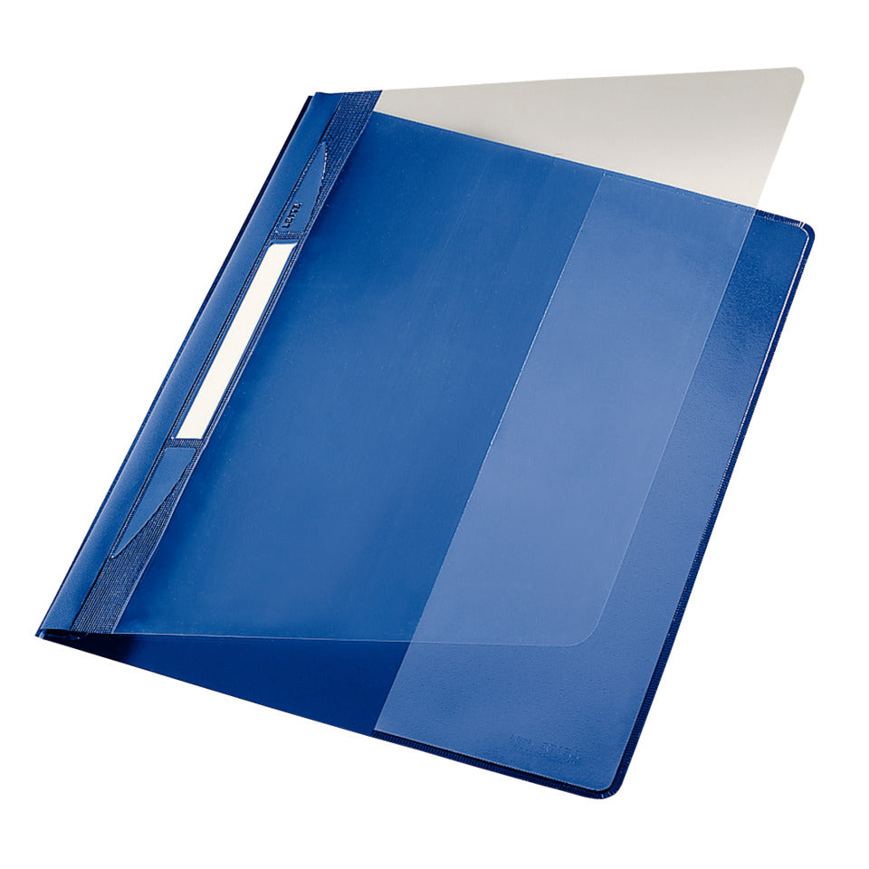 Hefter Exquisit, A4, Überbreite, PVC, blau LEITZ 41940035 LEITZ 4194-00-35 mit Tasche
