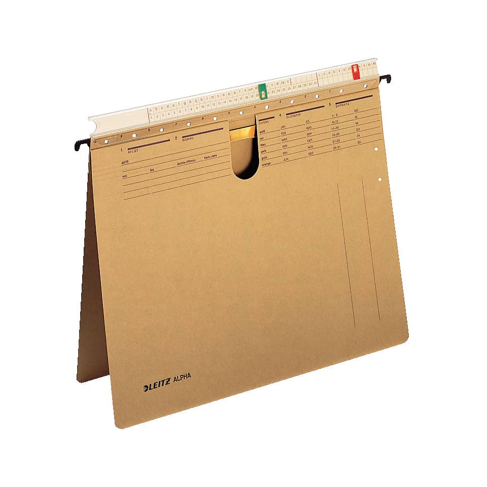 Hängehefter ALPHA® mit Organisationsleiste, A4, kfm-Heftung, naturbraun LEITZ 19340000 LEITZ 19340000 kfm.Heft.