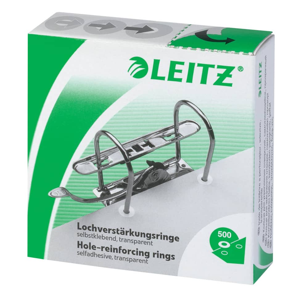 Lochverstärkungsringe, Polypropylen, 500 Stück, weiss-transparent LEITZ 17060000 LEITZ 1706  im Spender