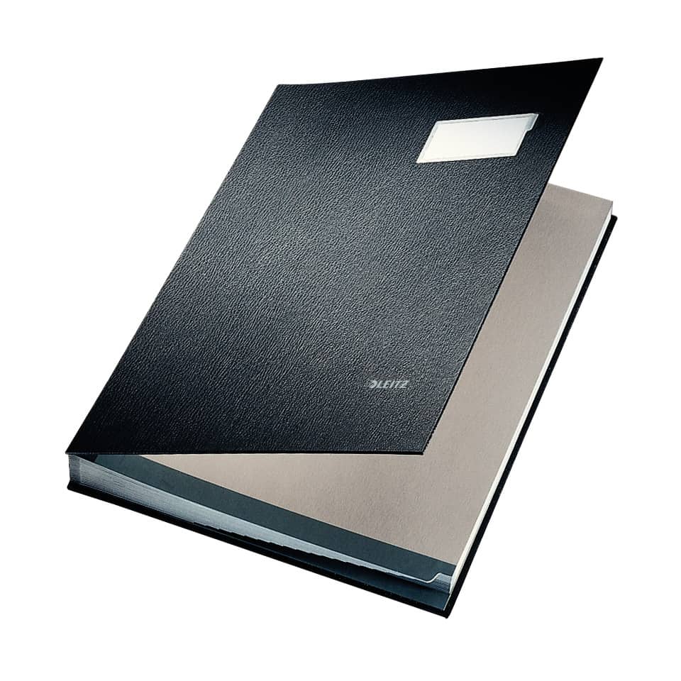 Unterschriftsmappe, 20 Fächer, Überzug PP, schwarz LEITZ 5700-00-95 LEITZ 57000095 Einband PP-kaschiert