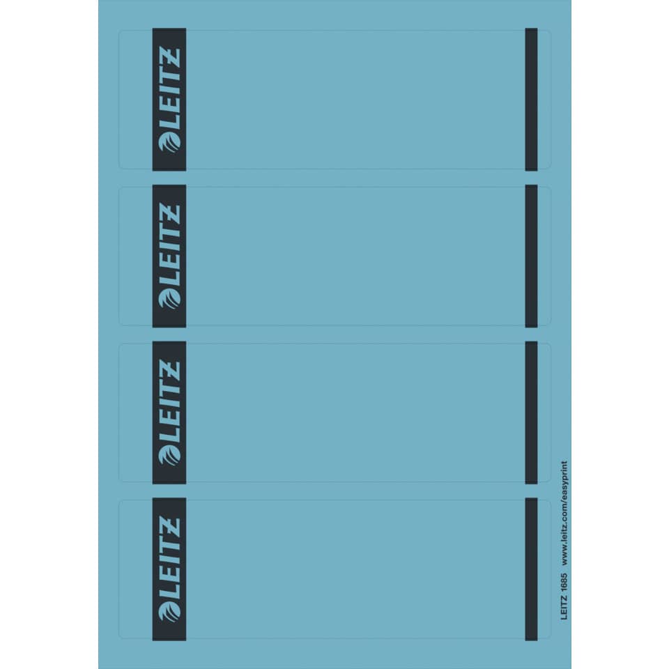 Ordnerrückenschild selbstklebend, 62 x 191 mm, breit/kurz, 100 Stück, blau LEITZ 1685-20-35 LEITZ 16852035 SK 25x4ST