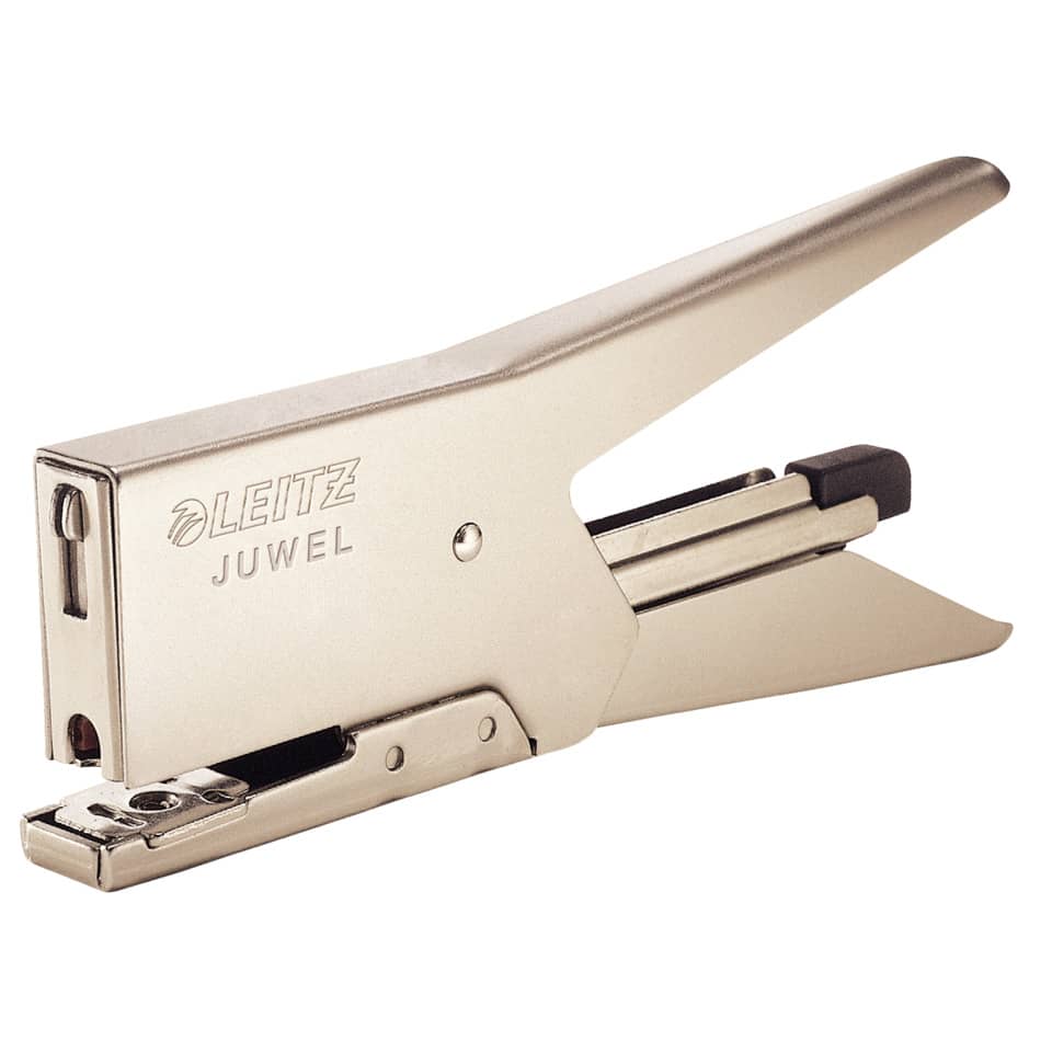 Heftzange Juwel 2000, 12 Blatt, Einlegetiefe 28 mm, nickel LEITZ 5557-00-82