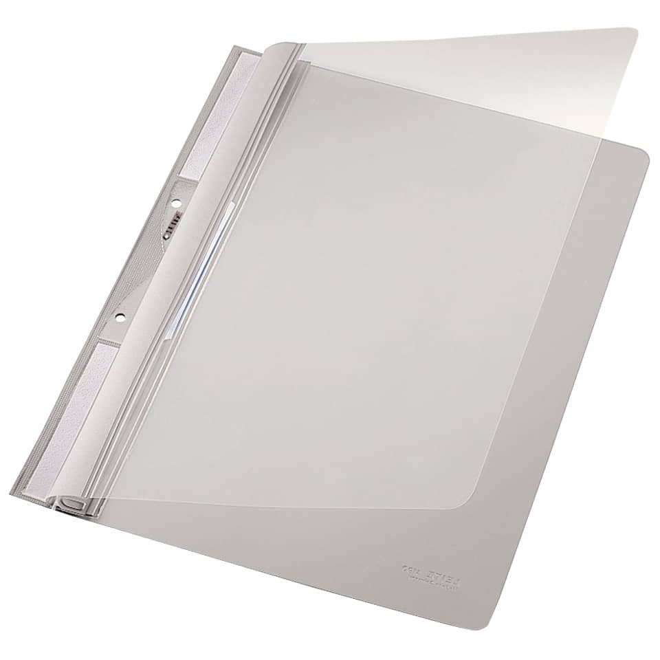 Einhängehefter Universal, A4, 2 kurze Beschriftungsfenster, PVC, grau LEITZ 4190-00-85