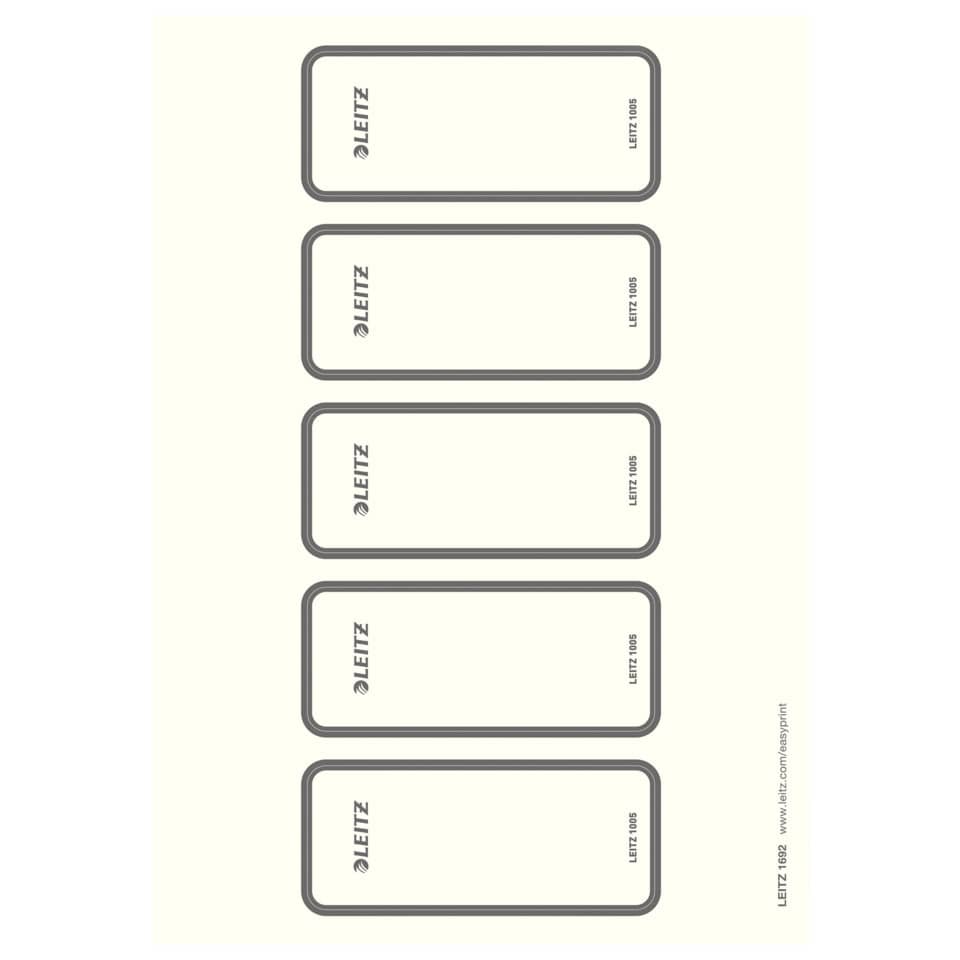 Ordnerrückenschild selbstklebend, 46 x 111 mm, breit/kurz, 50 Stück, grau LEITZ 1692-00-85 LEITZ 1692-00-85 breit