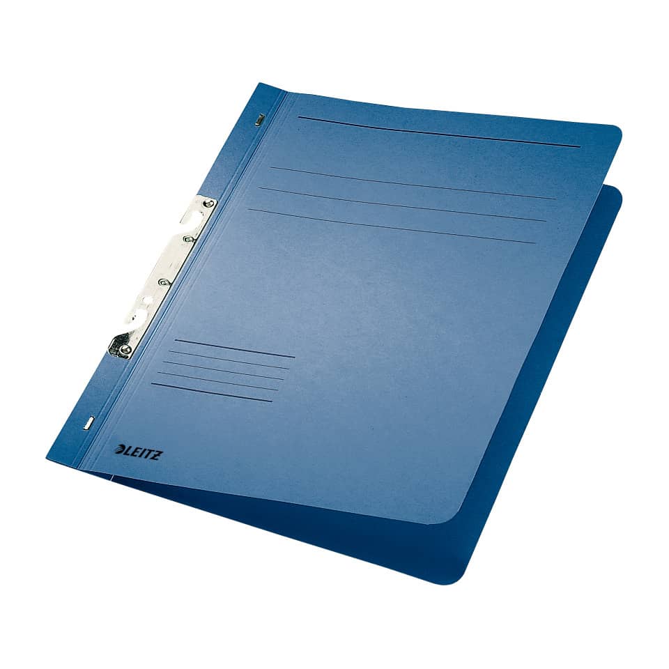 Schlitzhefter, 1/1-Vorderdeckel, A4, kfm. Heftung, Manilakarton, blau LEITZ 3746-00-35