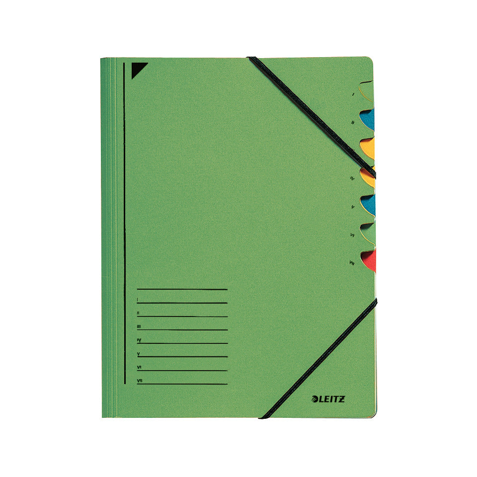 Ordnungsmappe, A4, Karton, 7 Fächer, grün LEITZ 3907-00-55 LEITZ 3907-00-55 Karton