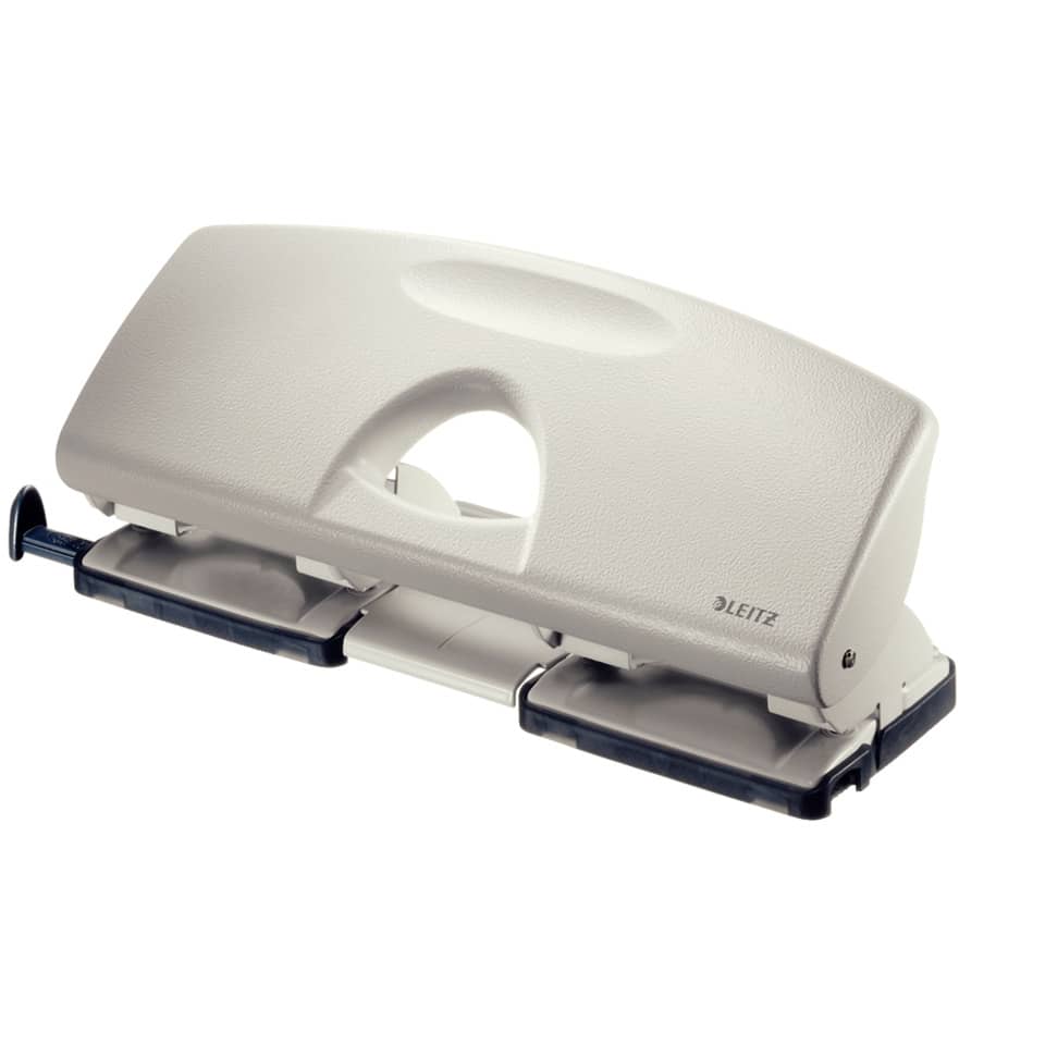 Vierfachlocher 5012, 25 Blatt, Anschlagschiene, Metall, grau LEITZ 5012-00-85