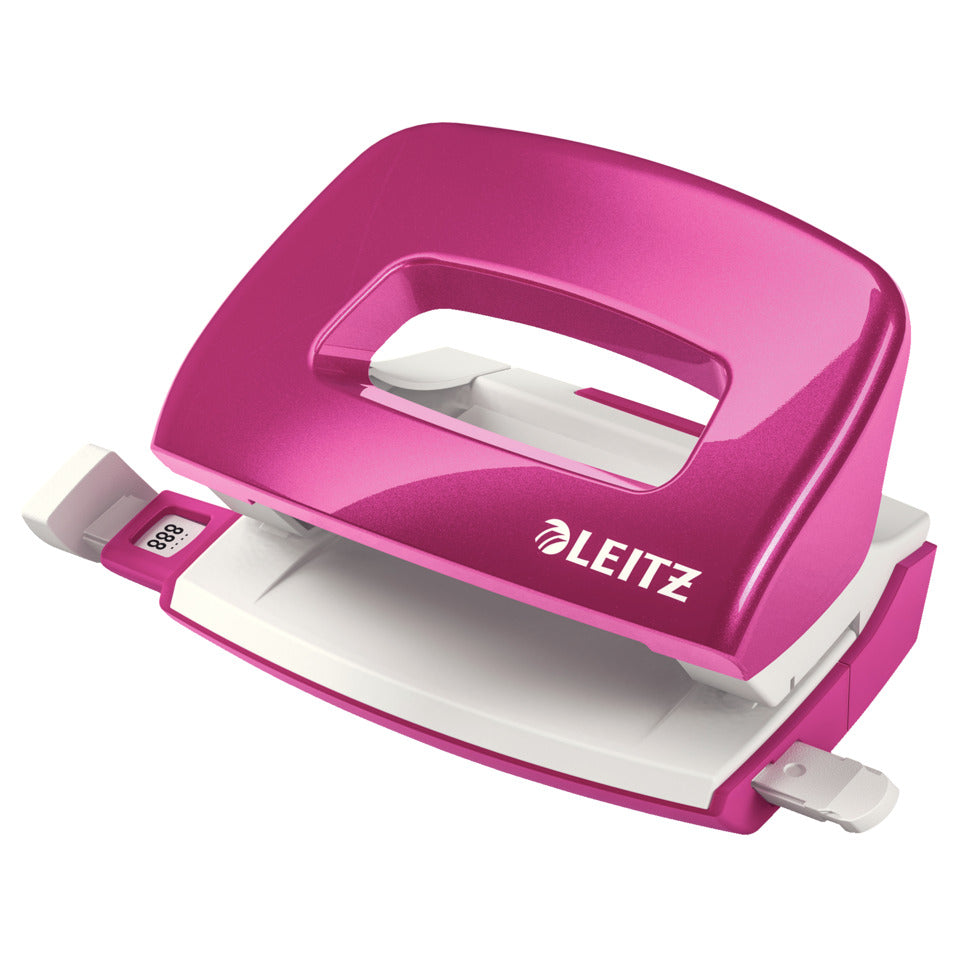 Locher Mini NeXXt WOW, 10 Blatt, Anschlagschiene, Kunststoff, pink LEITZ 5060-10-23