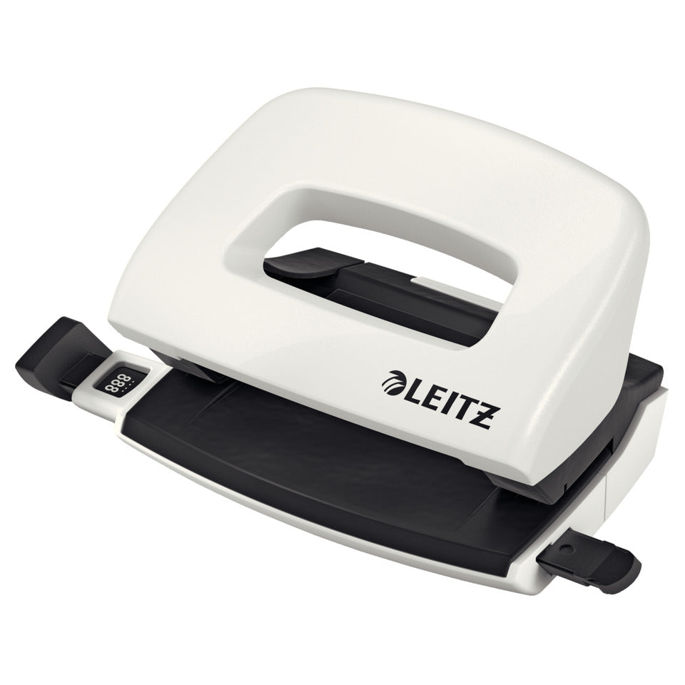 Locher Mini NeXXt WOW, 10 Blatt, Anschlagschiene, Kunststoff, perlweiß LEITZ 5060-10-01