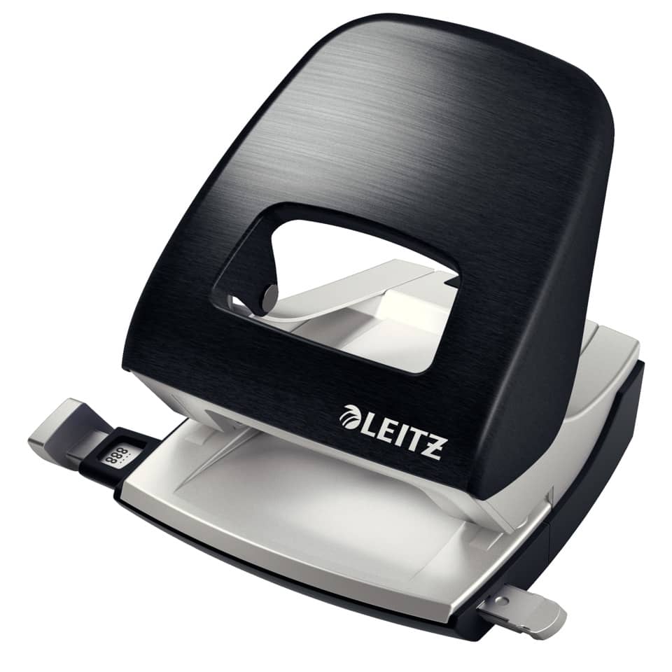 Locher NeXXt Style, 30 Blatt, Anschlagschiene, Metall, satin schwarz LEITZ 5006-00-94 LEITZ 5006-00-94 m. AS
