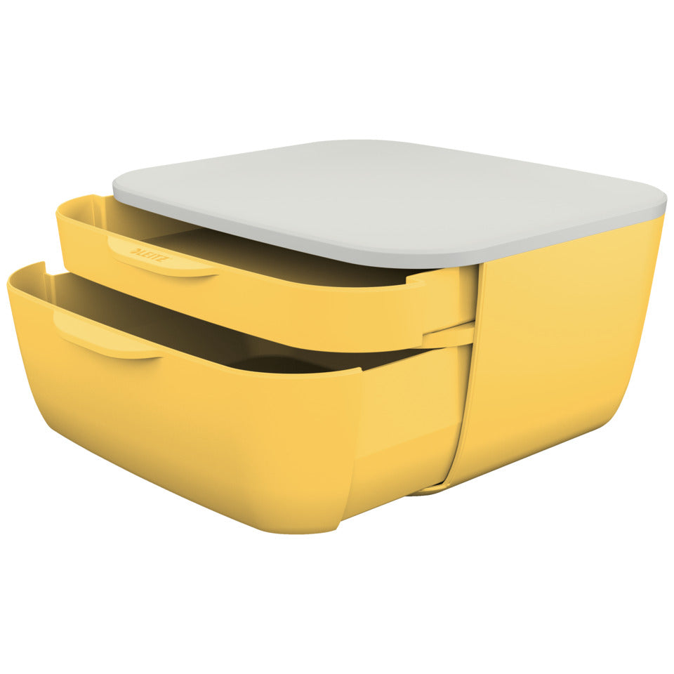 Schubladenset Cosy, 2 Schubladen, Polystyrol, gelb/hellgrau LEITZ 5357-00-19