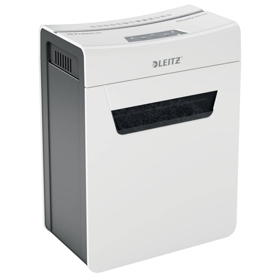 Aktenvernichter IQ Protect Premium 8X P4, Partikelschnitt, 8 Blatt, weiß LEITZ 8091-00-00 LEITZ 8091-00-00 8X P4 Partikel