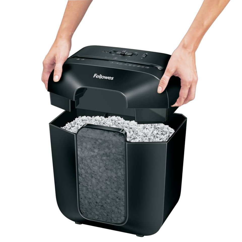 Aktenvernichter Powershred® LX25M, Mini-Cut Partikel 4x12mm, P4, 6 Blatt, schwarz FELLOWES 4170601 FELLOWES 4170601 4x12mm