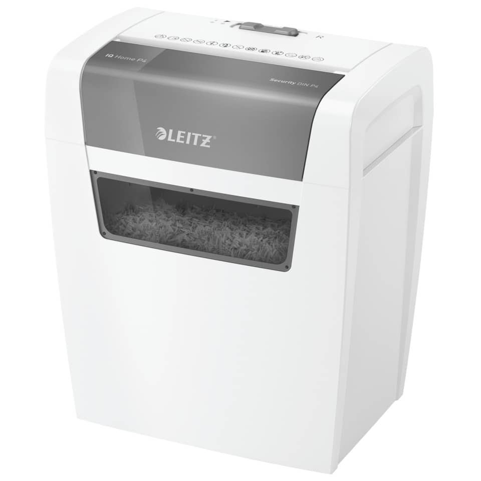 Aktenvernichter IQ Home P4, Partikelschnitt P4, 6 Blatt, weiß LEITZ 8034-00-00 LEITZ 8034-00-00 P4 Partikelschnitt