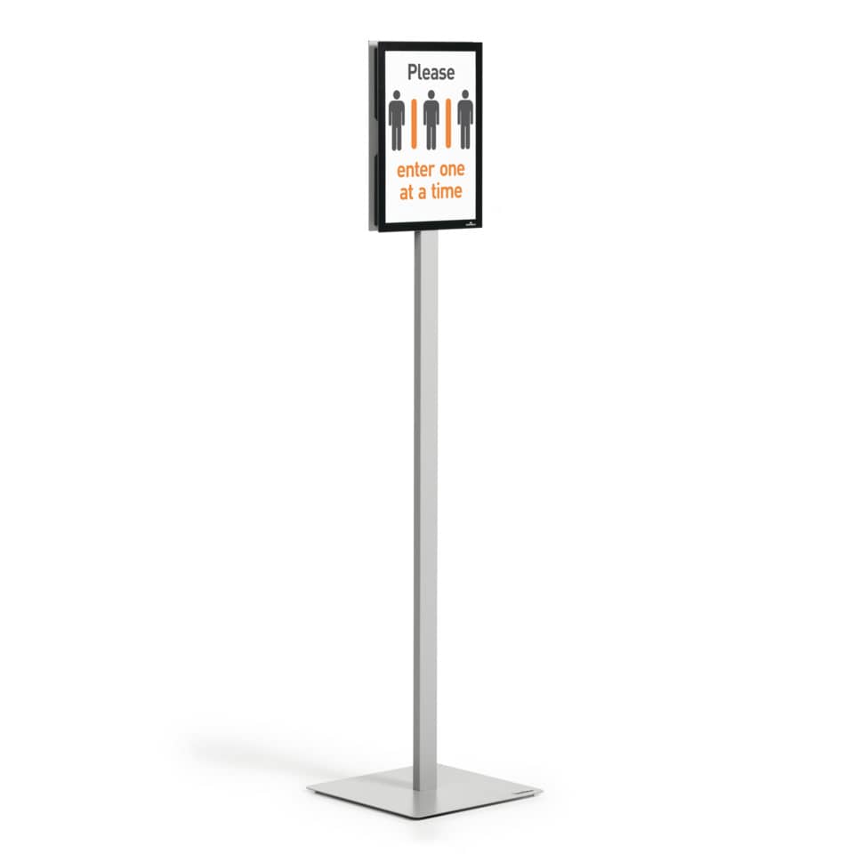 Bodenständer Info Stand Basic, A4, anthrazit/grau DURABLE 501257